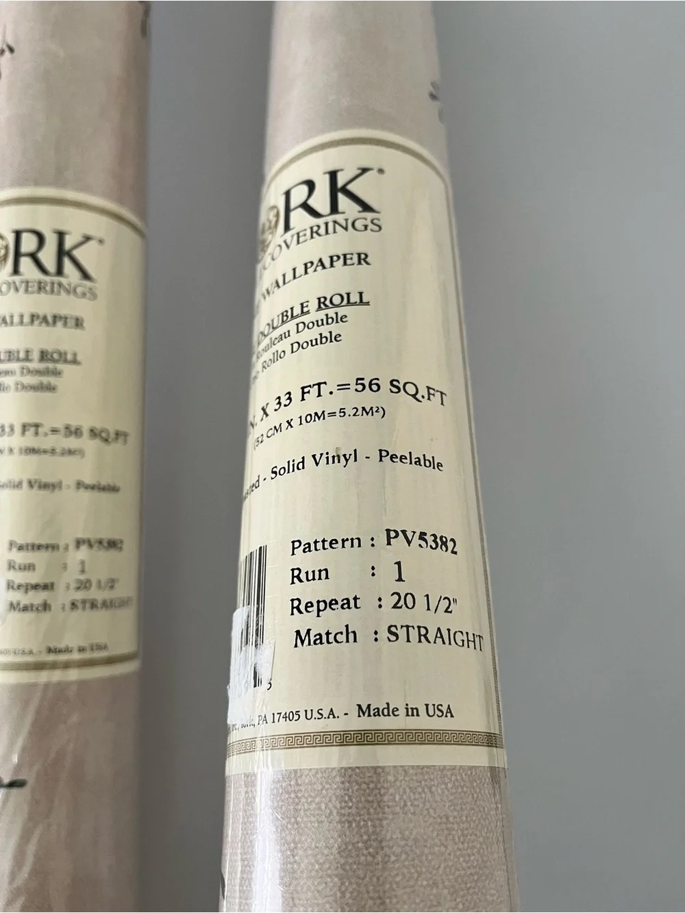 York Wallcoverings PV5382 Prepasted Solid Vinyl Wallpaper 2 Rolls Discontinued